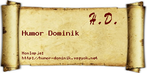 Humor Dominik névjegykártya